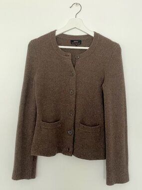 Quince XS 100% Mongolian Cashmere Structured Cardigan Brown EUC!